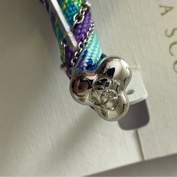 NEW Kendra Scott Masie Corded Large Hoop Earrings Silver Multicolor Pierced $98 - Picture 9 of 10